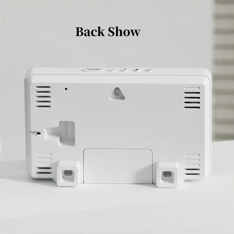 Digital Alarm Clock TEMP Humidity Week Comfort Level Dual Alarm Snooze Table Clock 12/24H Timer Auto Dimmable LED Wall Clock