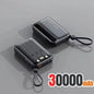 Lenovo 500000mAh Fast Charge Power Bank Portable Large Capacity 4 Built‑in Cables Backup Battery for Smartphones Daily Outdoor