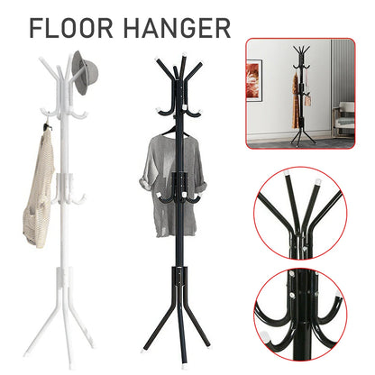 Metal Freestanding Tree-Shaped Clothing Rack, Multi-Functional Garment Organizer, Space-Saving Floor Standing clothes hat Rack