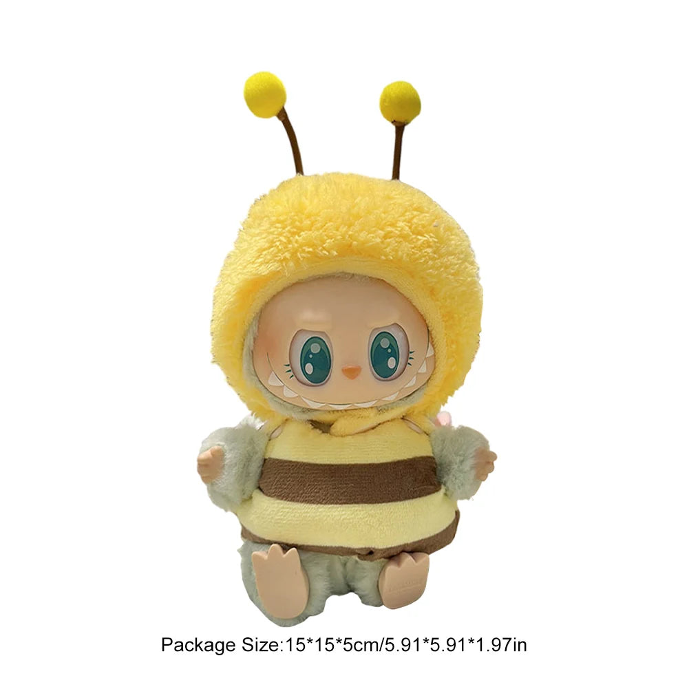 Mini Plush Doll'S Clothes Cute Outfit Accessories For Labubu V1 V2 Korea Kpop Idol Dolls Goose Dinosaur Macaron Clothing Gifts