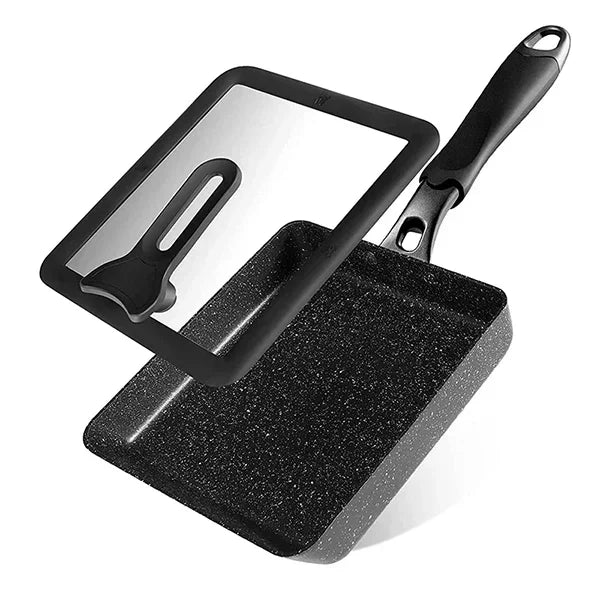 Japanese Omelette Pan / Tamagoyaki Pan, Non-stick Rectangle Egg Frying Pan - Optional Lid & Spatula - Aluminum Alloy