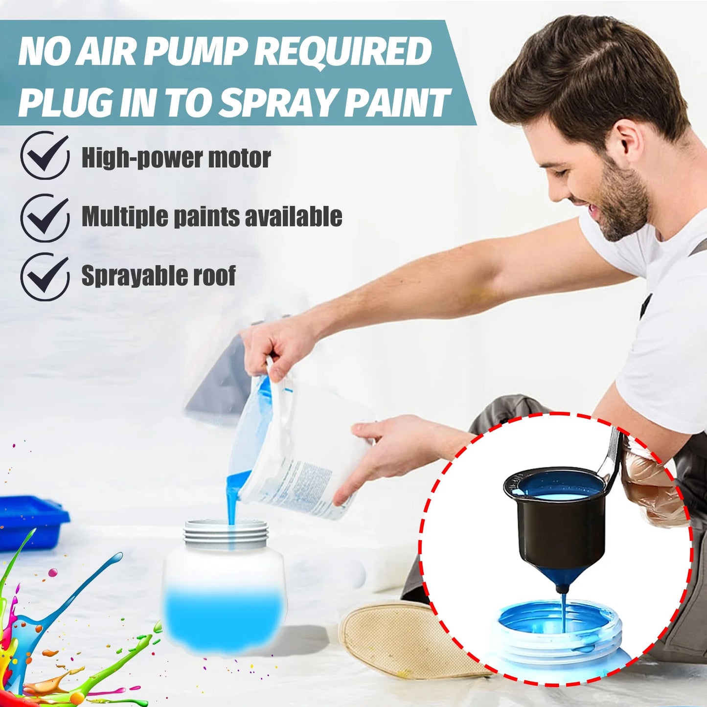 Cordless Paint Sprayer for Makita 18V 2pcs Battery Mini Paint Sprayer 1000ml Tank for Walls Ceilings, Fence, Wood