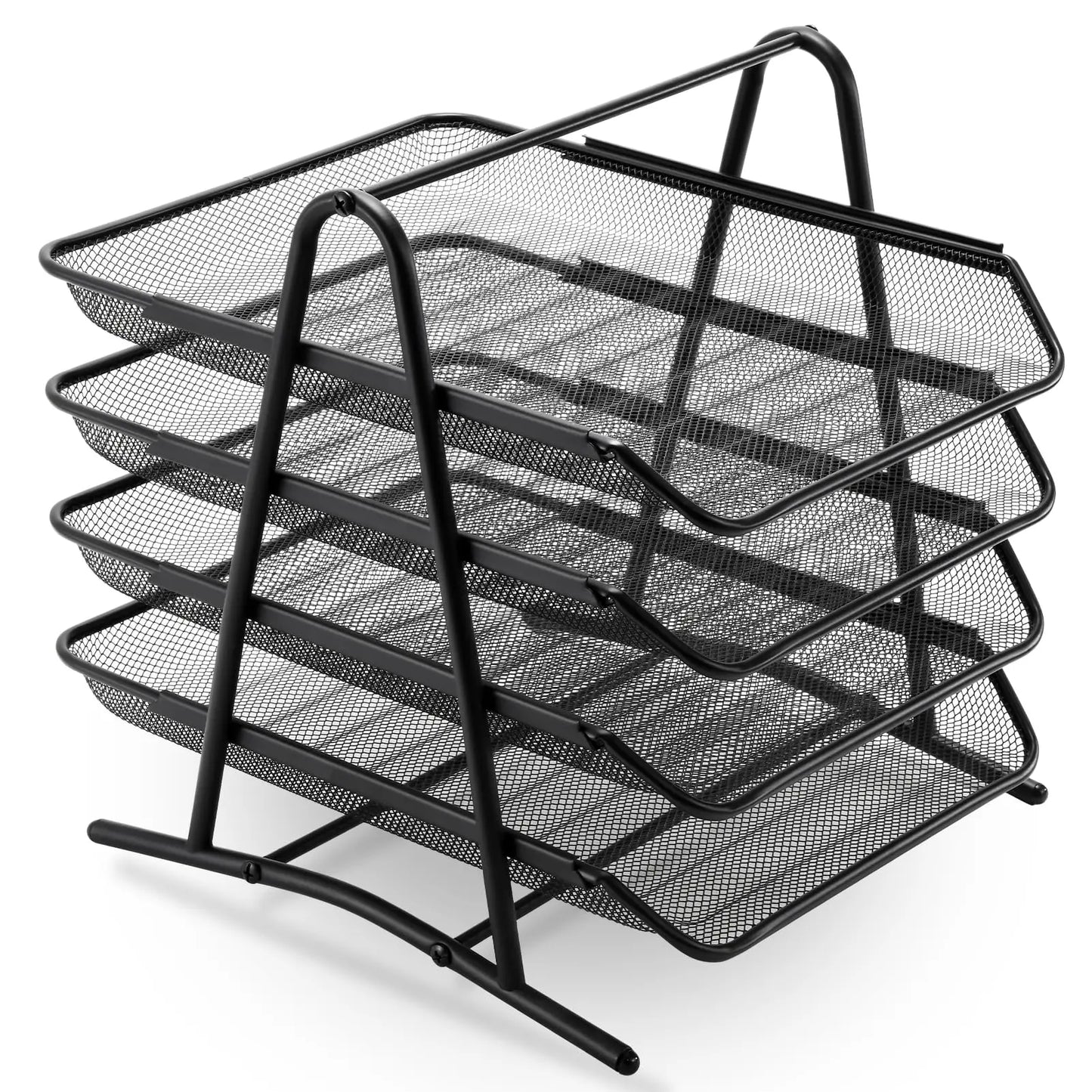 Mesh Desk Organiser 4 Tier Letter Tray Organizer Office Desktop Document Paper File Storage Mesh Filling Collection