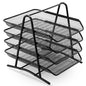 Mesh Desk Organiser 4 Tier Letter Tray Organizer Office Desktop Document Paper File Storage Mesh Filling Collection