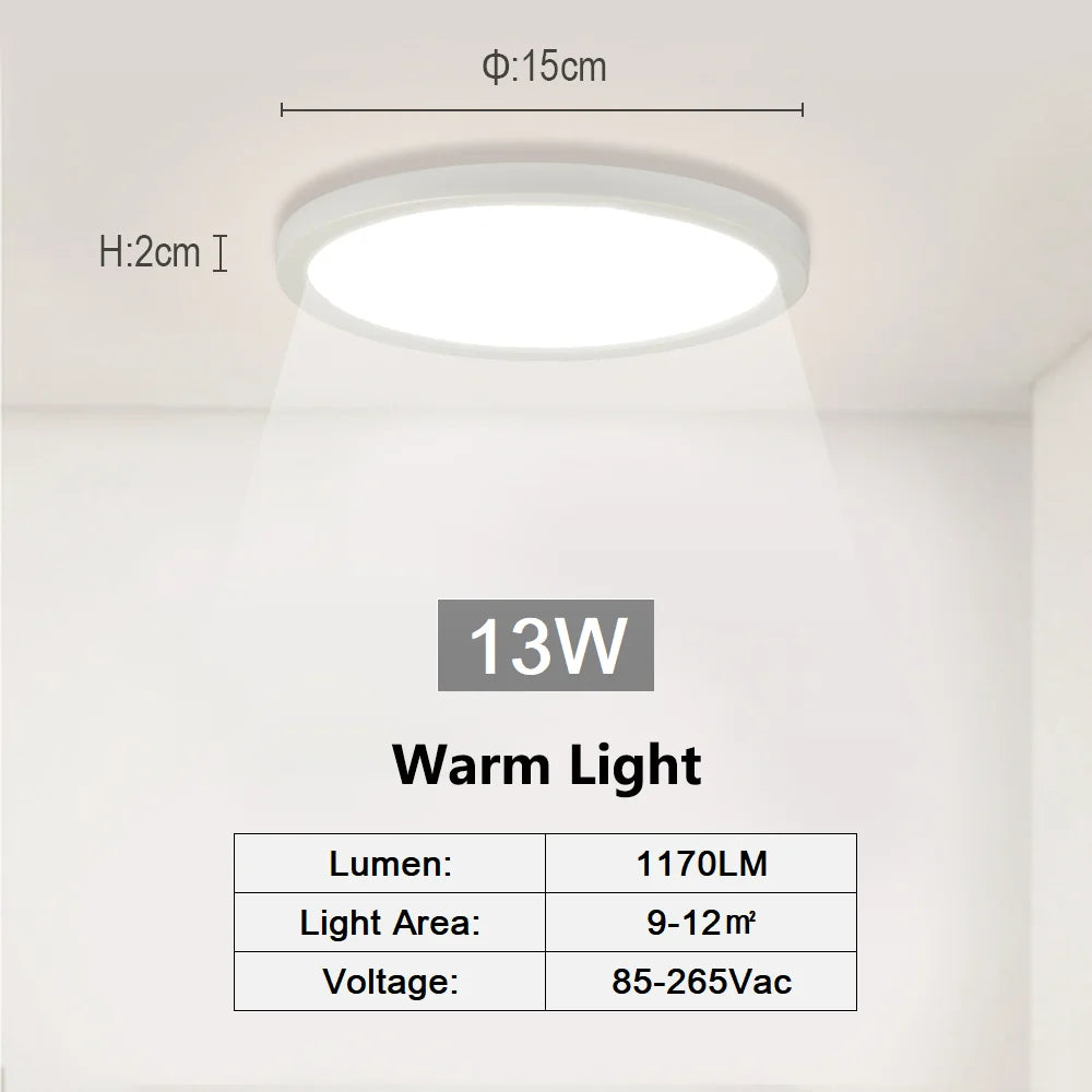 LED Ceiling Lights 220V Ultra-thin Ceiling Lamps Modern Chandelier Panel Lighting Fixture Waterproof Dustproof Three Proof Light