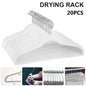 20pcs Durable Flocking Dry Hanger, Household Clothes Drying Rack No Trace Anti-slip, Space Saving, 360°swivel Hook