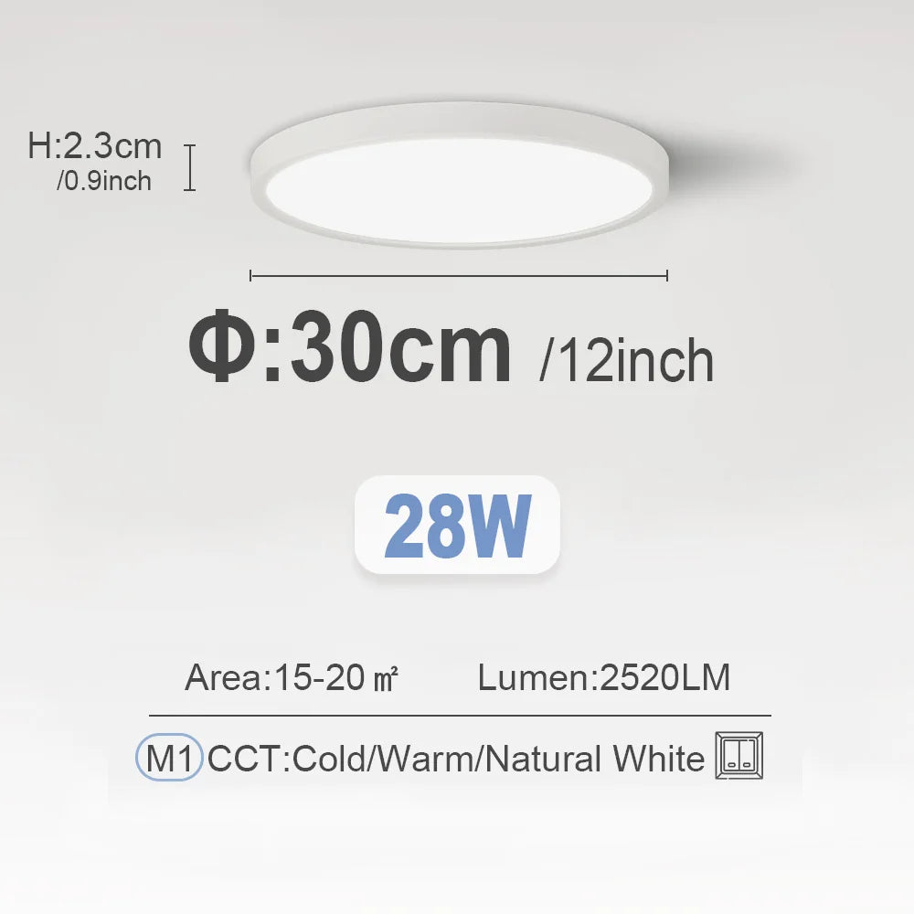 LED Ceiling Lights 220V Ultra-thin Ceiling Lamps Modern Chandelier Panel Lighting Fixture Waterproof Dustproof Three Proof Light