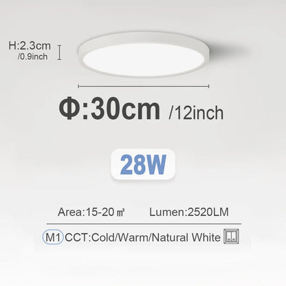 LED Ceiling Lights 220V Ultra-thin Ceiling Lamps Modern Chandelier Panel Lighting Fixture Waterproof Dustproof Three Proof Light