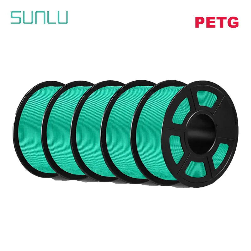 SUNLU 5Roll PETG/PETG Clear Filament 1.75 ±0.02mm 1kg Spool (2.2lbs) High Toughness Neatly Wound Filament Fit Most FDM Printer