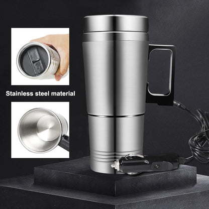 Water Coffee Milk Thermal Mug 12V/24V Car Electric Heating Cup 300ML Insulated Drink Mug Stainless Steel Travel Electric Kettle