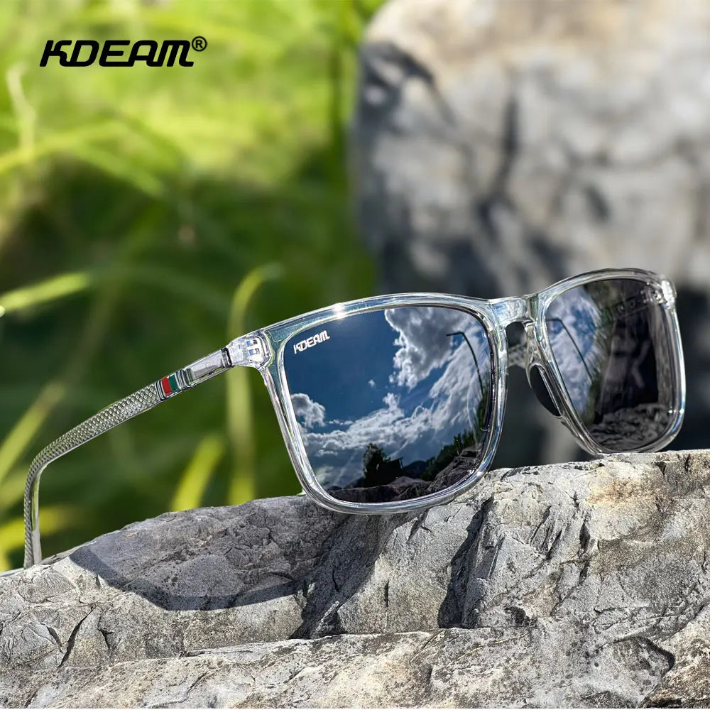 KDEAM 6.18 inch Frame Width Extra Large Size Polarized Sunglasses For Men Women Photochromic Sun Glasses Oversized With Case