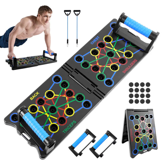 24-In-1 Multifunctional Push-up Board Set，Portable Foldable Fitness Equipment For Chest Abdomen Arms And Back Training