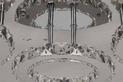 Modern Crystal Chandelier Ceiling Lamp Chrome Flush Mounted Pendant Light Luminari Dining Living Room Plafon Led Hanging Lampara