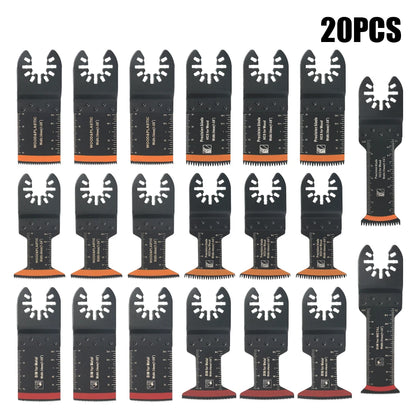 Japanese Tooth Carbide Oscillating Saw Blade Kit 10-39Pcs Arc Edge Oscillating Multitool Blades Precise Cut for Wood PVC Iron