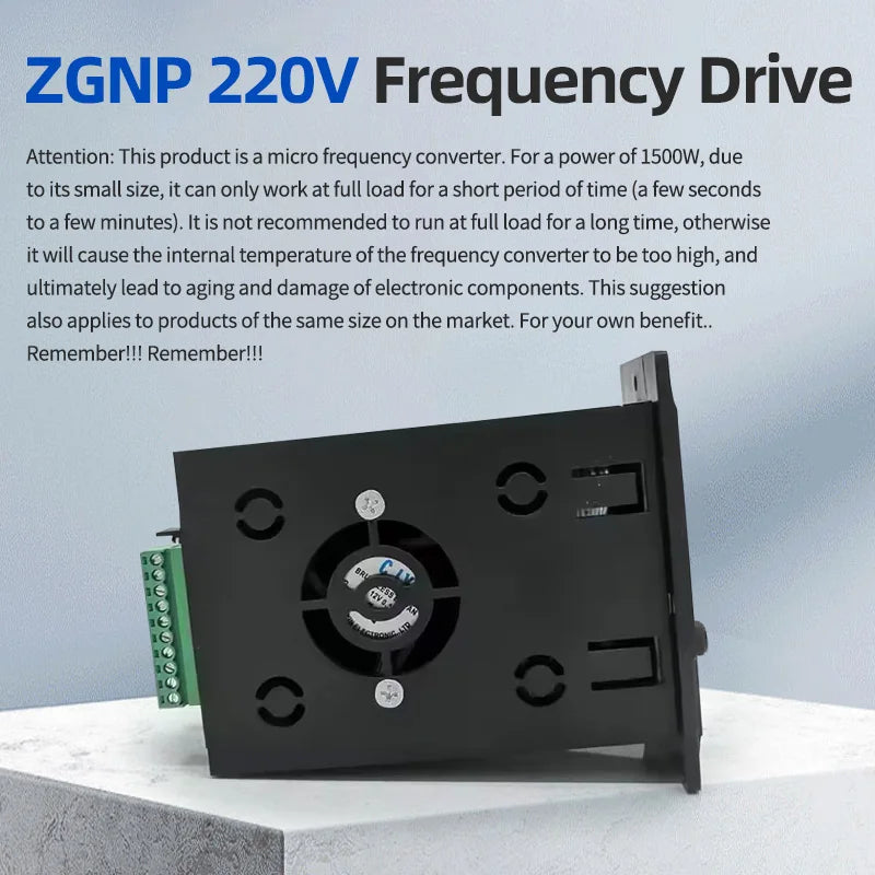 ZGNP 220V Frequency Drive - 0.75KW, 1.5KW, 2.2KW, Single-Phase Input, Three-Phase Output