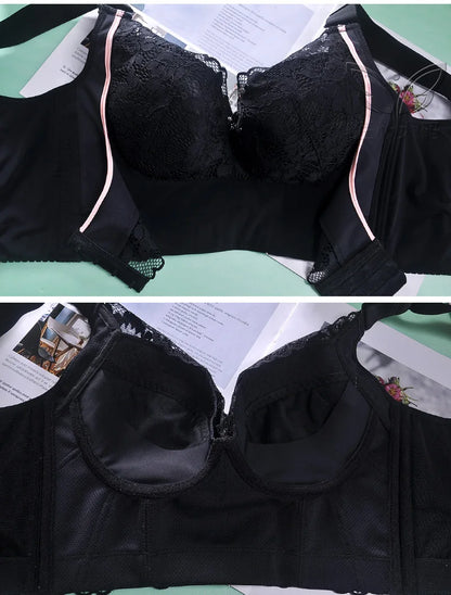 Plus Size Push Up Bra Wireless Front Closure - Seamless Comfort Bralette for Women, No Underwire Lift Support T-Shirt Bra