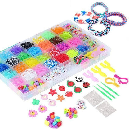 10000Pcs Assorted Colour Rubber Kit Box Loom Bands DIY Bracelet Making Set