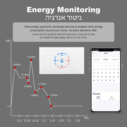 Smart WiFi Boiler Switch with Energy Monitoring 4400W Smart Water Heater Switch 20A US Standard Work for Tuya Alexa Google Home