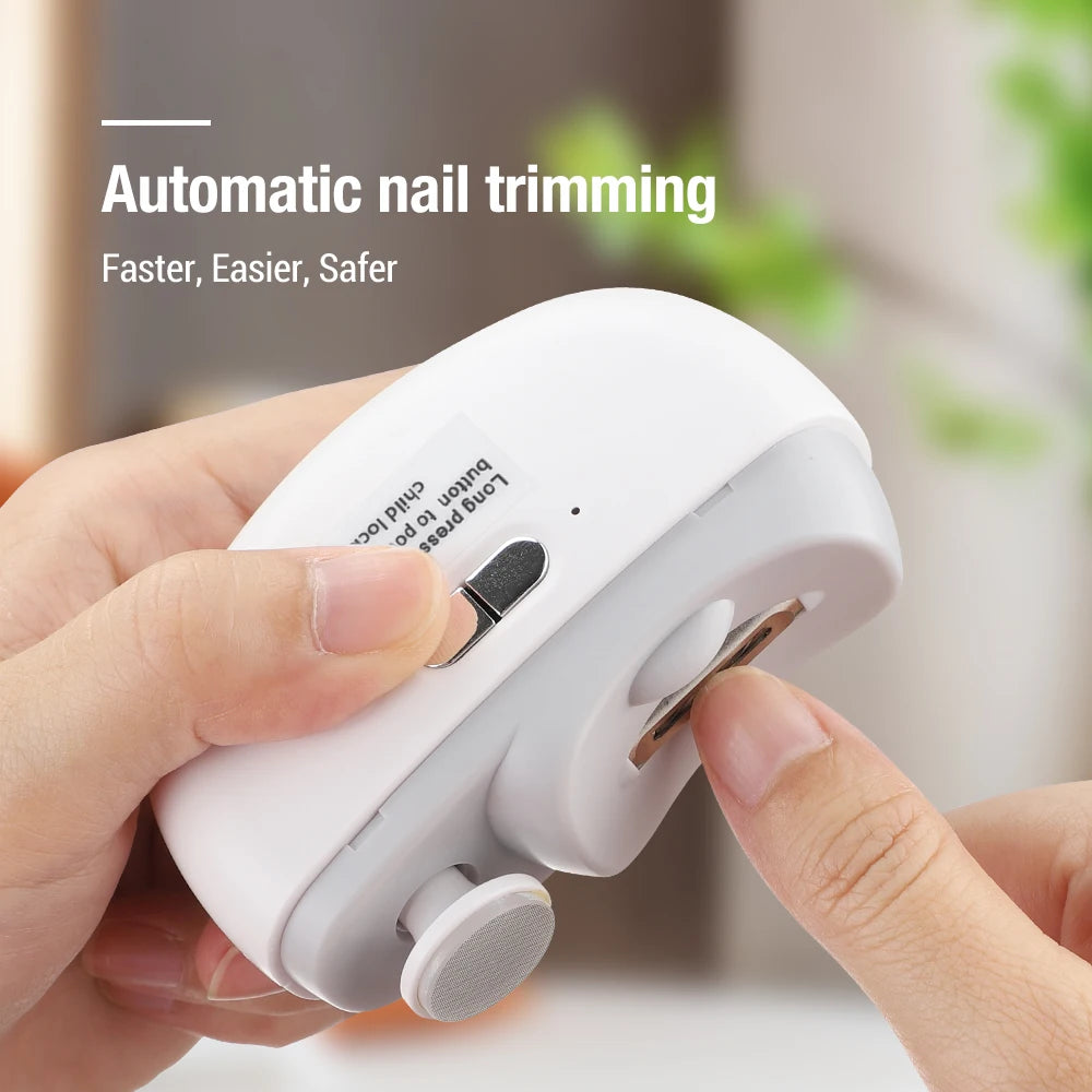 Electric Nail Clipper 2-in-1 Manicure Polishing Machine for Adult And Baby Fingernails - Automatic Trimmer And Cutter Grinder