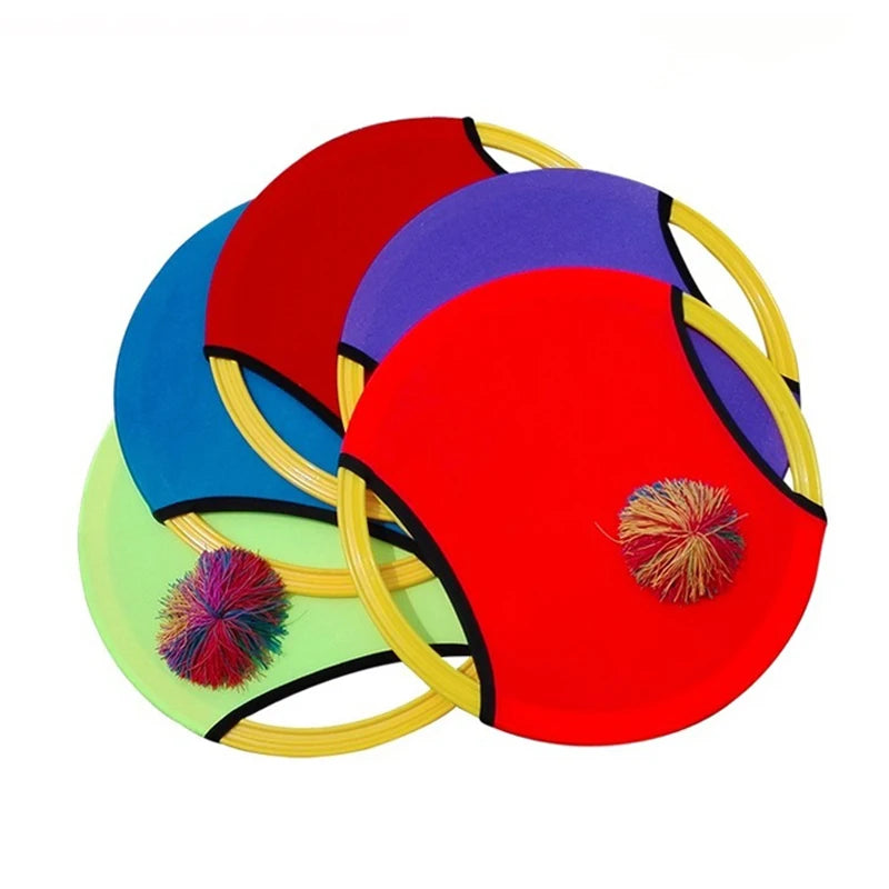 2PCS Outdoor Play Trampoline Paddle Ball And Flying Disc Parent Child Interaction Games Beach Lawn Backyard Sports Party Favors