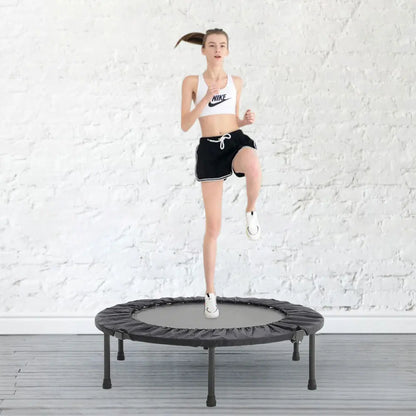 【Breeins】Folding Trampolines Fitness Indoor Exercise Workout Rebounder Sport Trampoline Handle Trampoline for Adults Jumping T