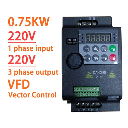 220V 380V VFD Variable Frequency Drive Inverter 0.75/1.5/2.2/3.7/4/5.5KW Vector Control Variator Speed Adjuster Controller