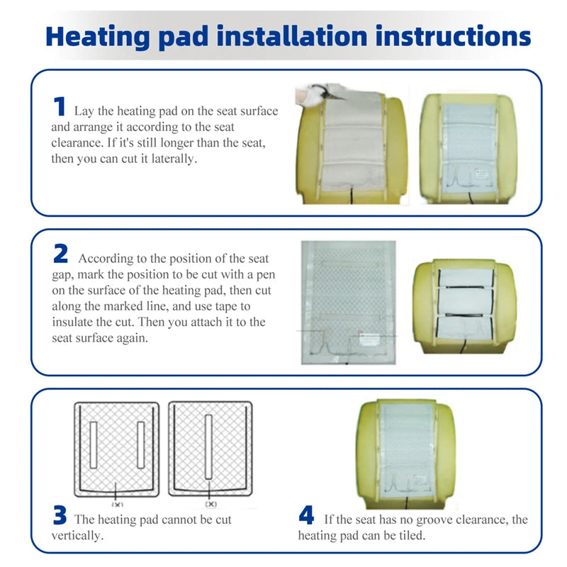 Car Seat Heater Kit Fit 2 Seats 12V Universal Carbon Fiber Heating Pads 2 Dial 5 Level Dual Control Switch System Winter Warmer