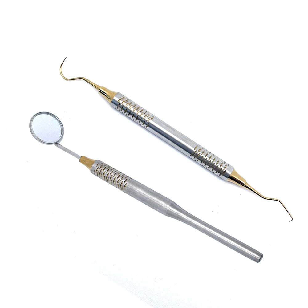 1/5set Dental Mouth Mirror Tweezers Curve Probe Tweezer Stainless Steel Dental Instruments Dentist Teeth cleaning Tool