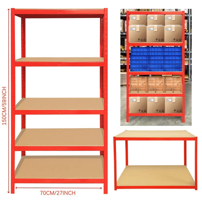 5 Tier Heavy Duty Galvanised Adjustable Shelf Racking Unit Storage Rack 875KG Capacity Metal Shelves Workshop, Shed, Office,Home