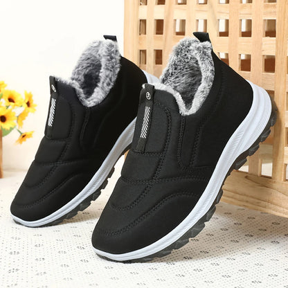 Warm Walking Shoes Lightweight Thermal Ankle Boots Non-slip Slip On Sneakers Winter Thick Fur Shoes for Travel Hiking