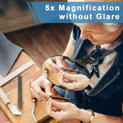 XMSJ 3X 10X Magnifying Glass Pro - Hands-Free, Adjustable, Stand-Neckwear Magnifier for Seniors, Low Vision, Reading, Sewing