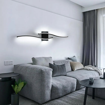 Modern Black Wall Sconce, 27W 6500K Led Iron Wall Light with Artistic Design, Perfect for Corridor, Staircase, Balcony