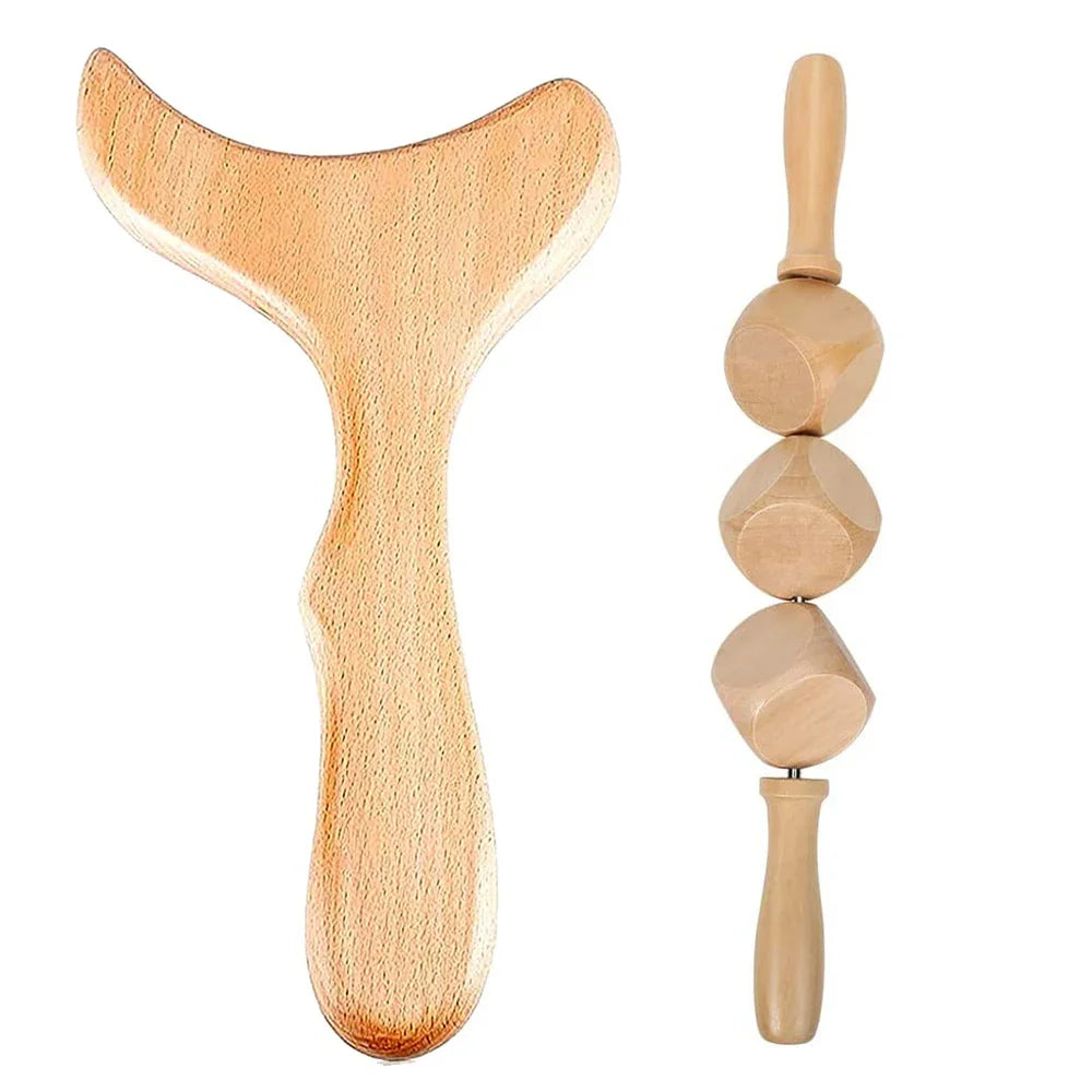 Jecaliz Wooden Therapy Massager for Lymphatic Drainage Anti Cellulite Maderoterapia Body Sculpturing Massage Roller Guasha Sets