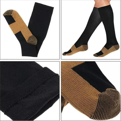 6Pair Unisex Copper Infused Compression Socks Men & Women Anti-Fatigue Varicose Vein Stocking Flight Travel Running Sports Socks