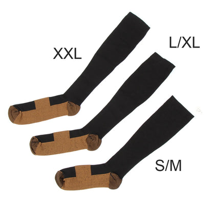 6Pair Unisex Copper Infused Compression Socks Men & Women Anti-Fatigue Varicose Vein Stocking Flight Travel Running Sports Socks