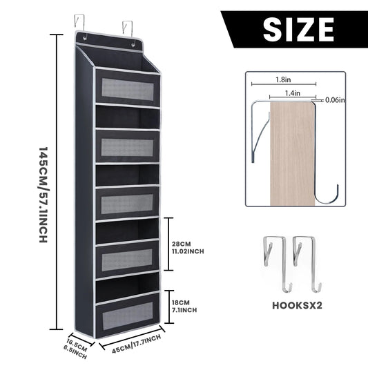 Over The Door Storage Organiser,5 Shelves Door Organizer Hanging, Hanging Organiser Storage For Baby Nursery, Bathroom, Bedroom