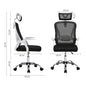 Voltsify Ergonomically designed Swivel Office Chair with Headrest-White/Black,59cm W x 60cm D x 95cm H