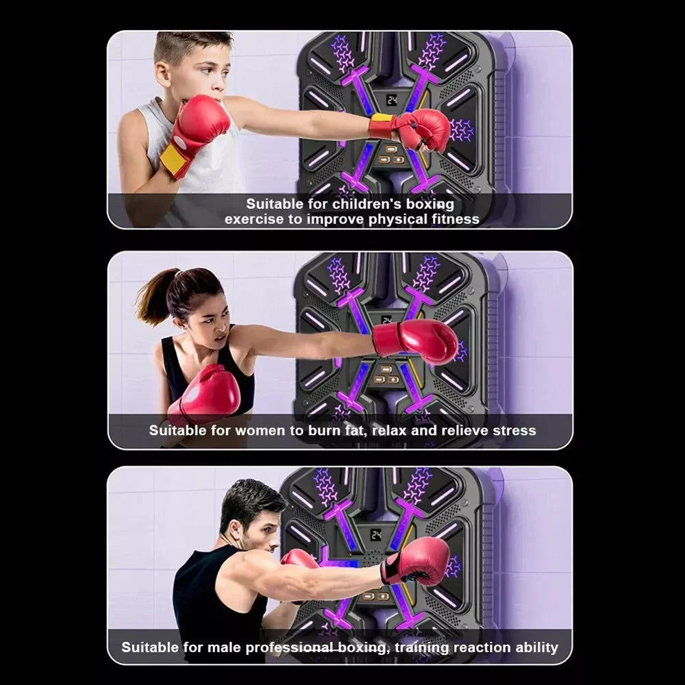 Smart Boxing Training Music Electronic Boxing Machine Wall Target Wall Mounted for Adults Kids Home Interactive Punching Trainer