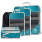 6PCS Travel Compressed Packing Cubes Storage Organizer Set With Shoe Bag Mesh Visual Luggage Portable Lightweight Suitcase Bag