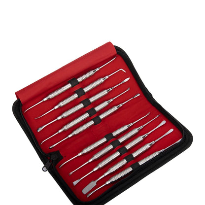10pcs Dental Periosteal Separator Periodontal Membrane Stripper Periotome Surgical Implant Tools Scaler set Dentist Instruments