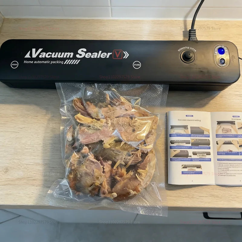 Small Automatic Vacuum Sealer for Food Packaging Compression Sealing Machine for Cooked Food Plastic Sealers Kitchen Storage
