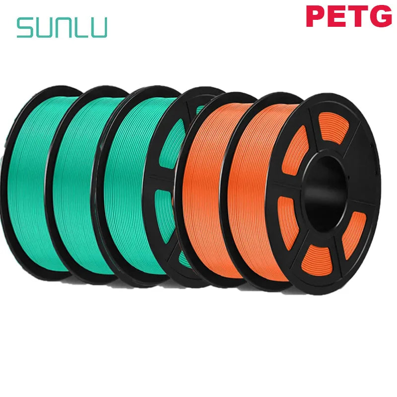 SUNLU 5Roll PETG/PETG Clear Filament 1.75 ±0.02mm 1kg Spool (2.2lbs) High Toughness Neatly Wound Filament Fit Most FDM Printer