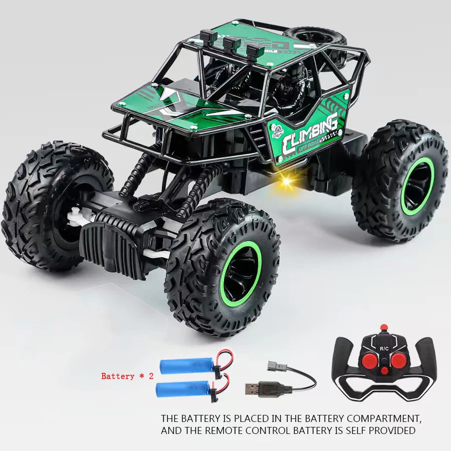 New RC Car 1:16 2WD with LED Light 2.4G 20KM/H High Speed Off-Road Climbing Remote Control Car Toy Gifts for Boys Girls Kids
