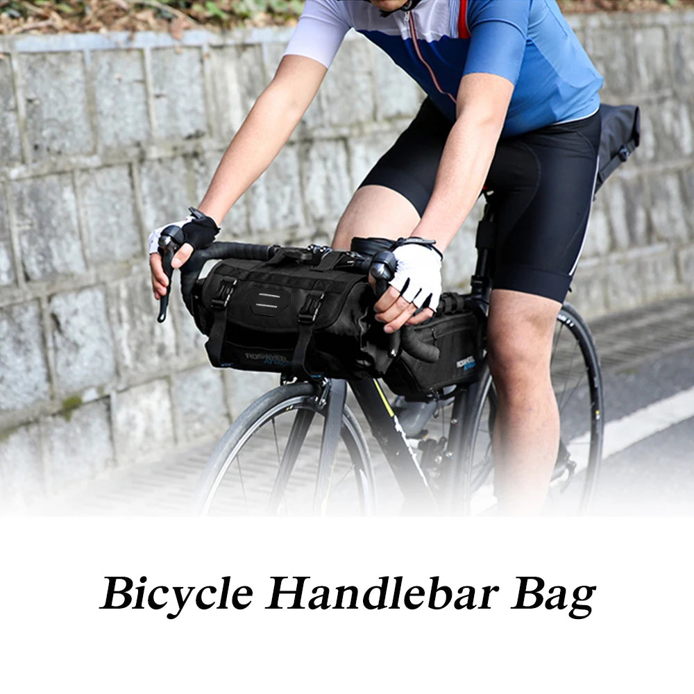 Bicycle Bag Waterproof Cycle Mountain Road MTB Bike Front Frame Handlebar Pannier Dry Bag with Roll Top Closure 3L-7L Adjustable