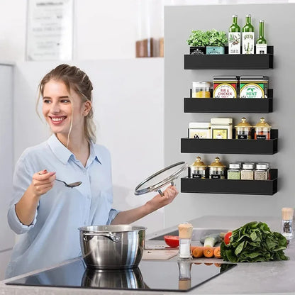 Magnetic Fridge Spice Rack-Hanging Storage Basket Space Saving Kitchen Organizer