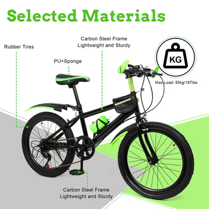 1.3-1.5m Children  20'' Mountain Bike Seat Adjustment Height 63-76cm Aluminum Alloy Mountain Bicycle