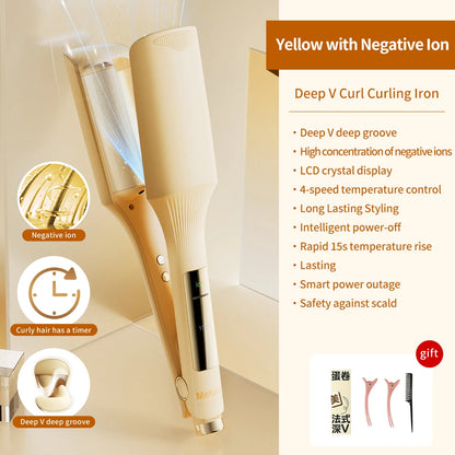 Hair Wavy Curling Iron 32mm Big Wave Deep Wavy Splint Egg Rolls Hair Curler Crimping Iron Styler Wand for All Hair Styling Tools