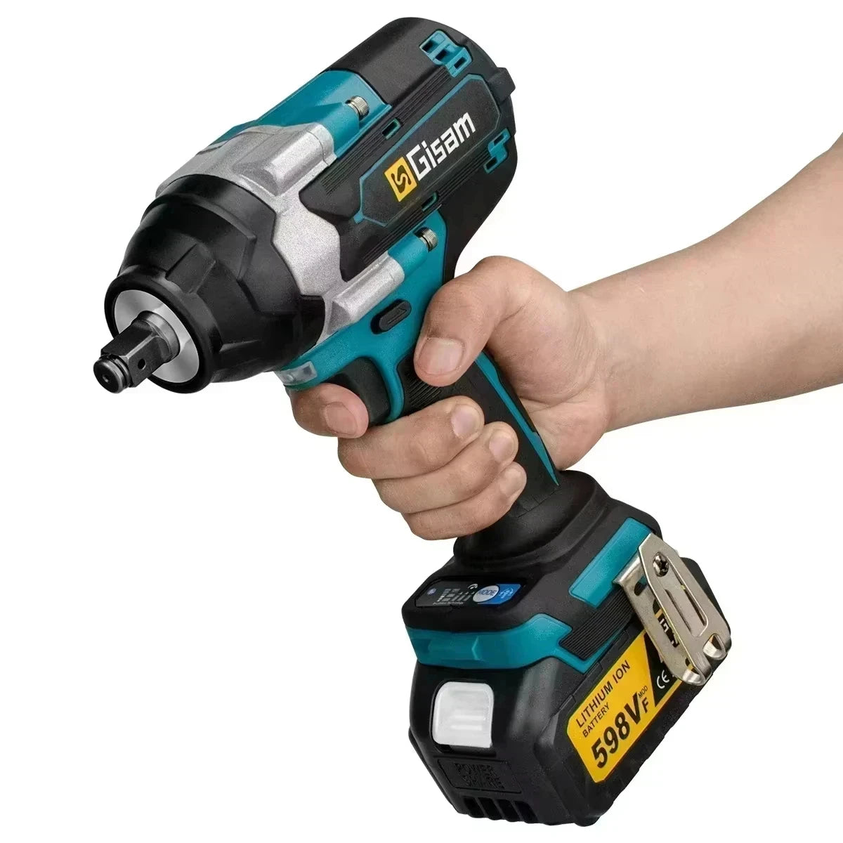 Gisam 1800N.M Torque Brushless Electric Impact Wrench 1/2 inch Screwdriver Cordless Wrench Power Tool For Makita 18V Battery pin