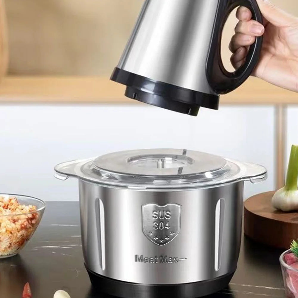 [UK STOCK] 5L Meat grinder Electric Meat Grinders Stainless Steel Food Crusher Multifunctional Vegetable Slicer Chopper Mincer