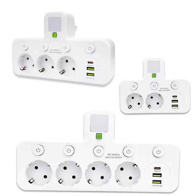 EU Plug AC Socket Power Board Multi-layer Wall Socket Universal Network Filter with Or Without USB Independent Switch Light Adap